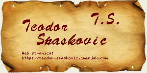 Teodor Spasković vizit kartica